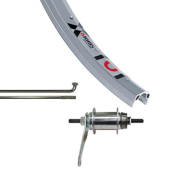 Wheel Shop,  Roue 16'' Arrière Alex C1000 Argent / Coaster Argent,  Rayons acier X 28