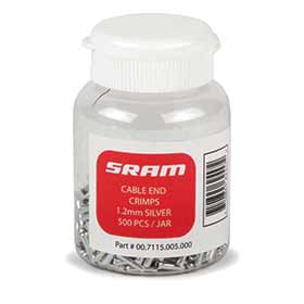 SRAM,  BOUTEILLE DE 500 EMBOUTS DE CABLE DE FREINS - 1.8mm -ARGENT