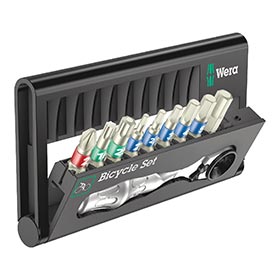 Wera,  Ensemble Vélo 9,   Bit-Check avec Mini Bit-Ratchet 1/4'' Hex