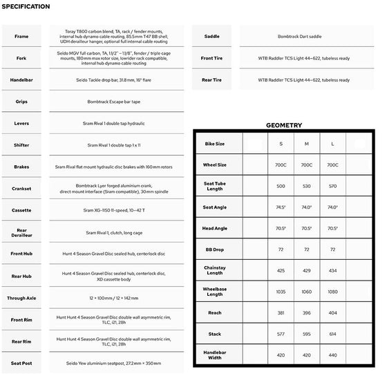 Bombtrack,  HOOK EXT-C,  Vélo de route