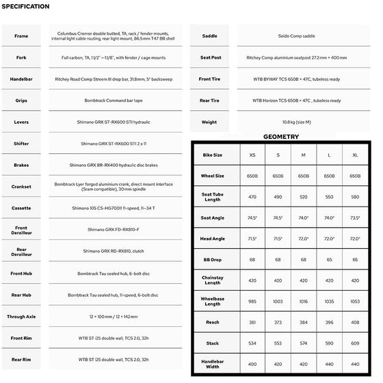 Bombtrack,  Audax,  Vélo de route