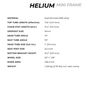  Radio Raceline,  Helium Mini,  Cadre de BMX