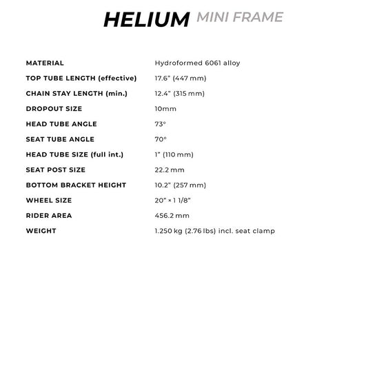 Radio Raceline,  Helium Mini,  Cadre de BMX