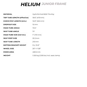 Radio Raceline,  Helium Junior,  Cadre de BMX