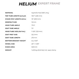 Radio Raceline,  Helium Expert,  Cadre de BMX