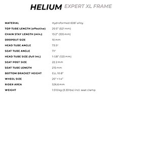 Radio Raceline,  Helium Expert XL,  Cadre de BMX
