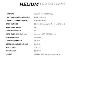 Radio Raceline,  Helium Pro XXL,  Cadre de BMX