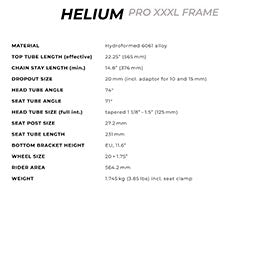 Radio Raceline,  Helium Pro XXXL,  Cadre de BMX
