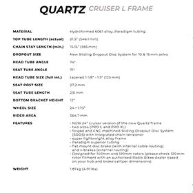 Radio Raceline,  Quartz Cruiser L,  Cadre de BMX