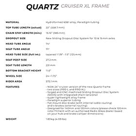 Radio Raceline,  Quartz Cruiser XL,  Cadre de BMX