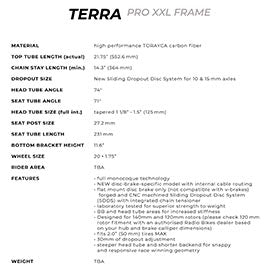 Radio Raceline,  Terra Disc Pro XXL,  Cadre de BMX