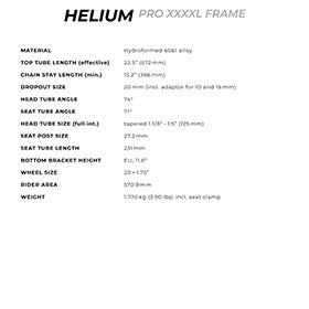 Radio Raceline,  Helium Pro XXXXL,  Cadre de BMX
