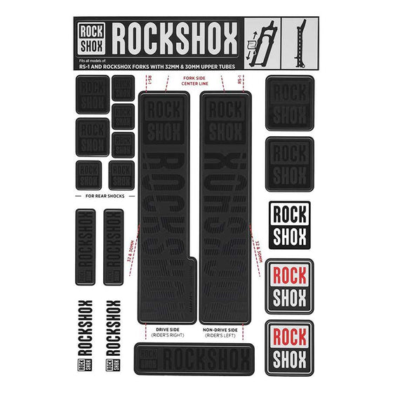 RockShox,  Autocollants 30/32mm,  Stealth